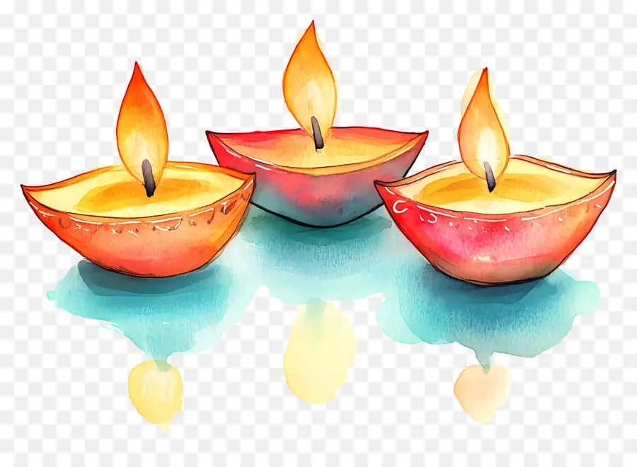 Lâmpadas A óleo De Diwali，Velas PNG