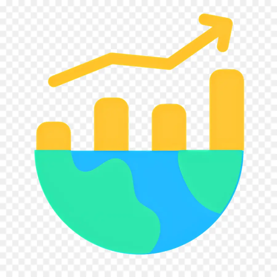 Mercado De Ações，Gráfico De Barras Com Globo PNG