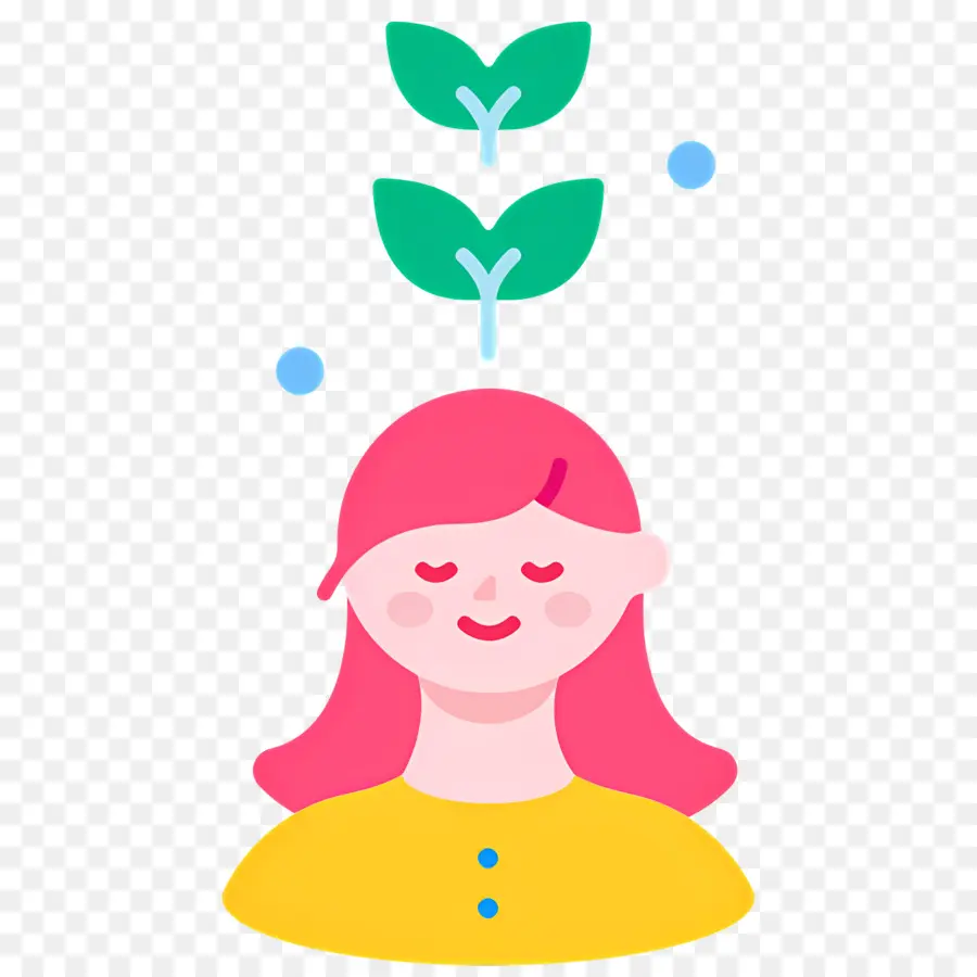 Meditação，Menina Com Plantas PNG