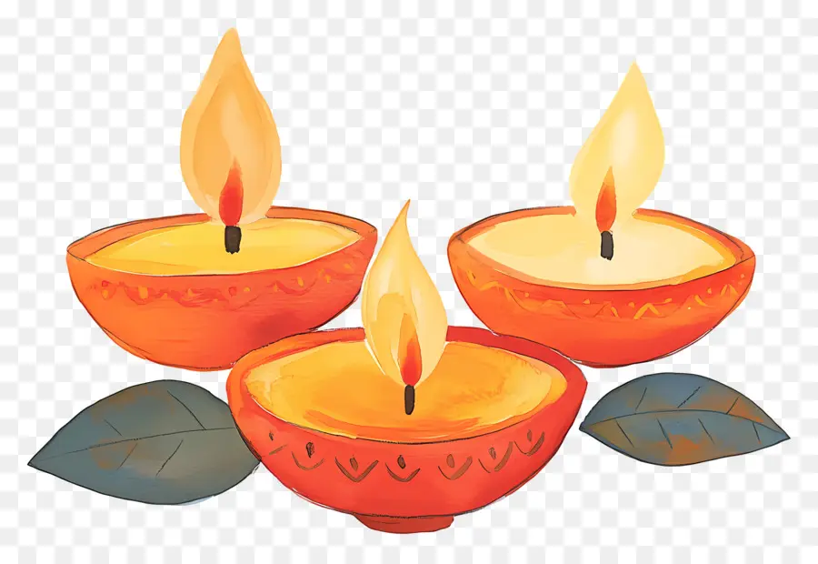 Lâmpadas A óleo De Diwali，Velas PNG