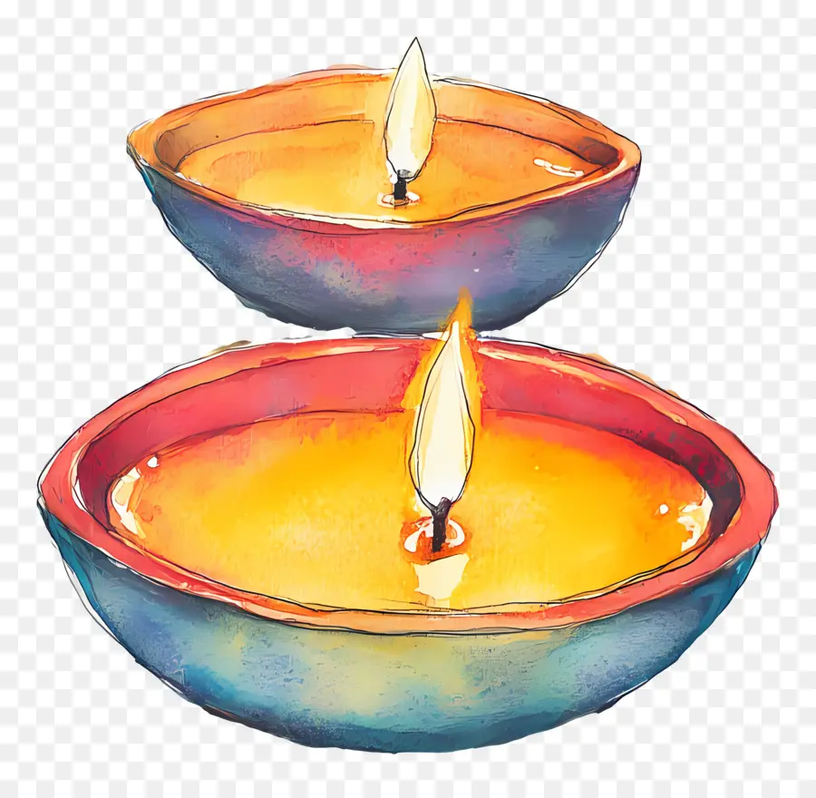 Lâmpadas A óleo De Diwali，Velas PNG