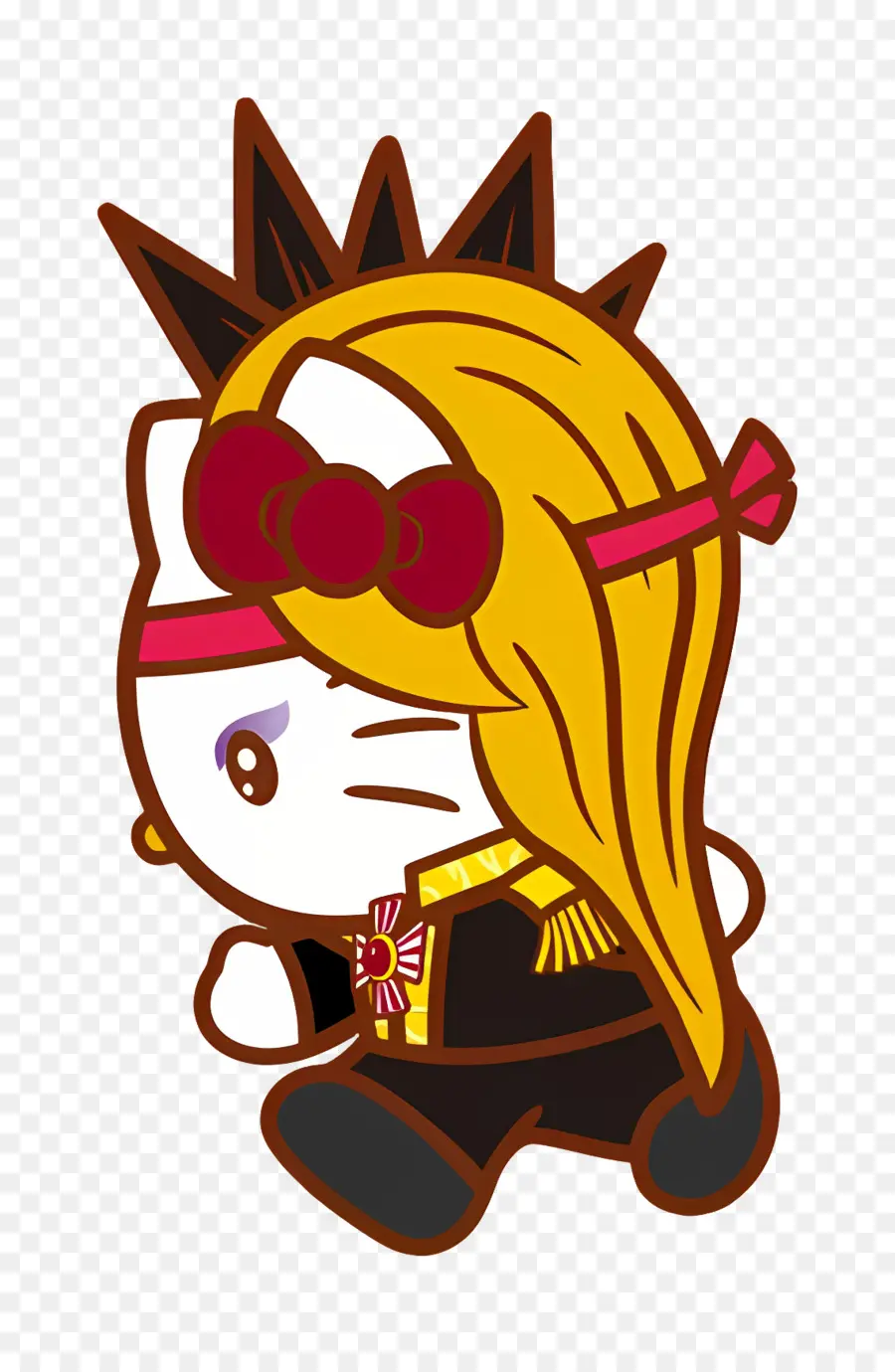 Yoshikitty，Personagem De Desenho Animado Com Cabelo Espetado PNG