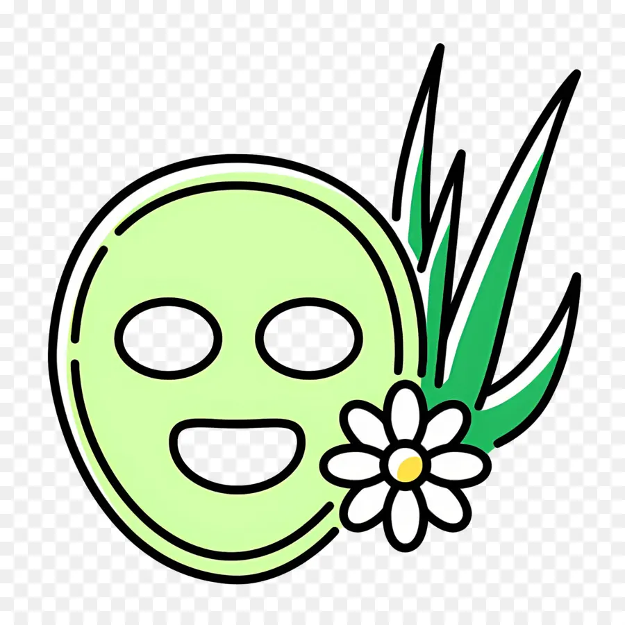 Aloe Vera，Máscara Facial Com Planta PNG