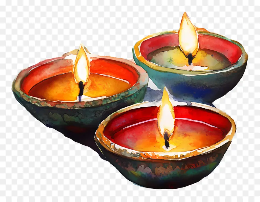 Lâmpadas A óleo De Diwali，Velas PNG