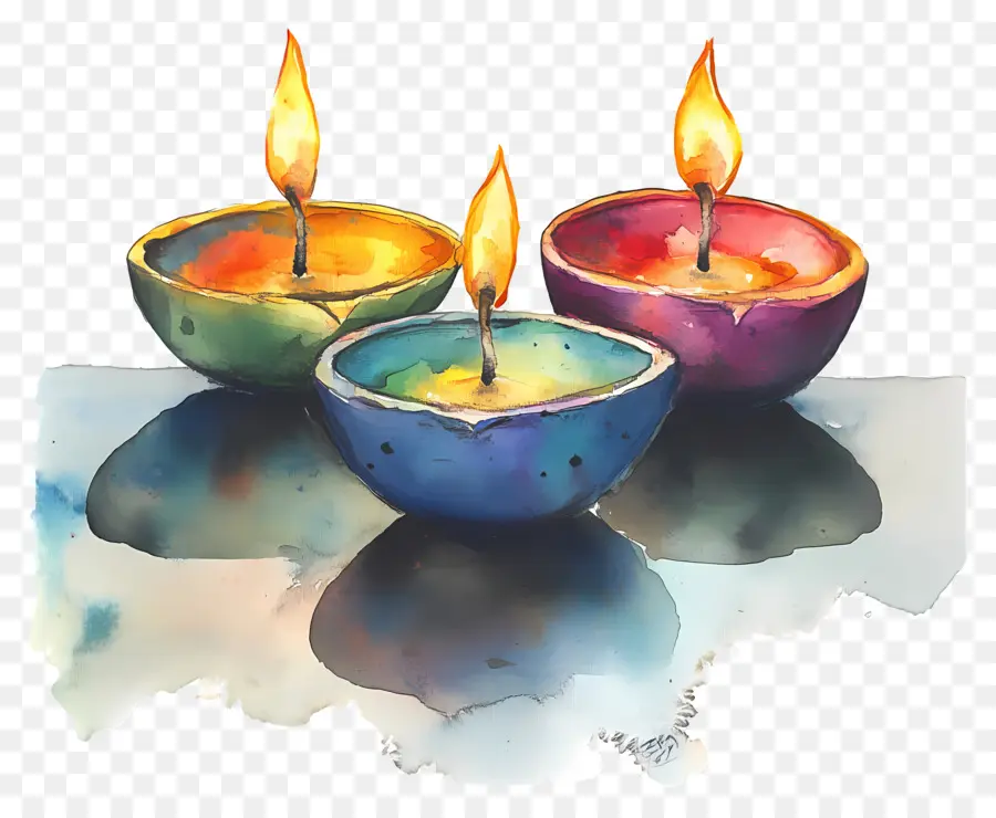 Lâmpadas A óleo De Diwali，Velas PNG