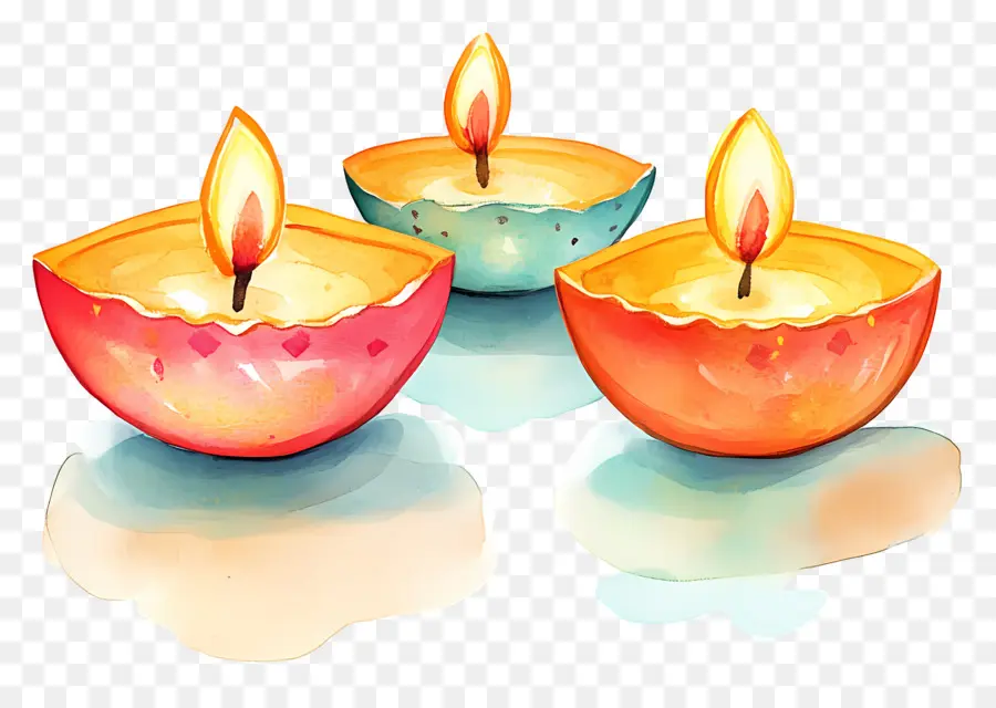 Lâmpadas A óleo De Diwali，Velas PNG