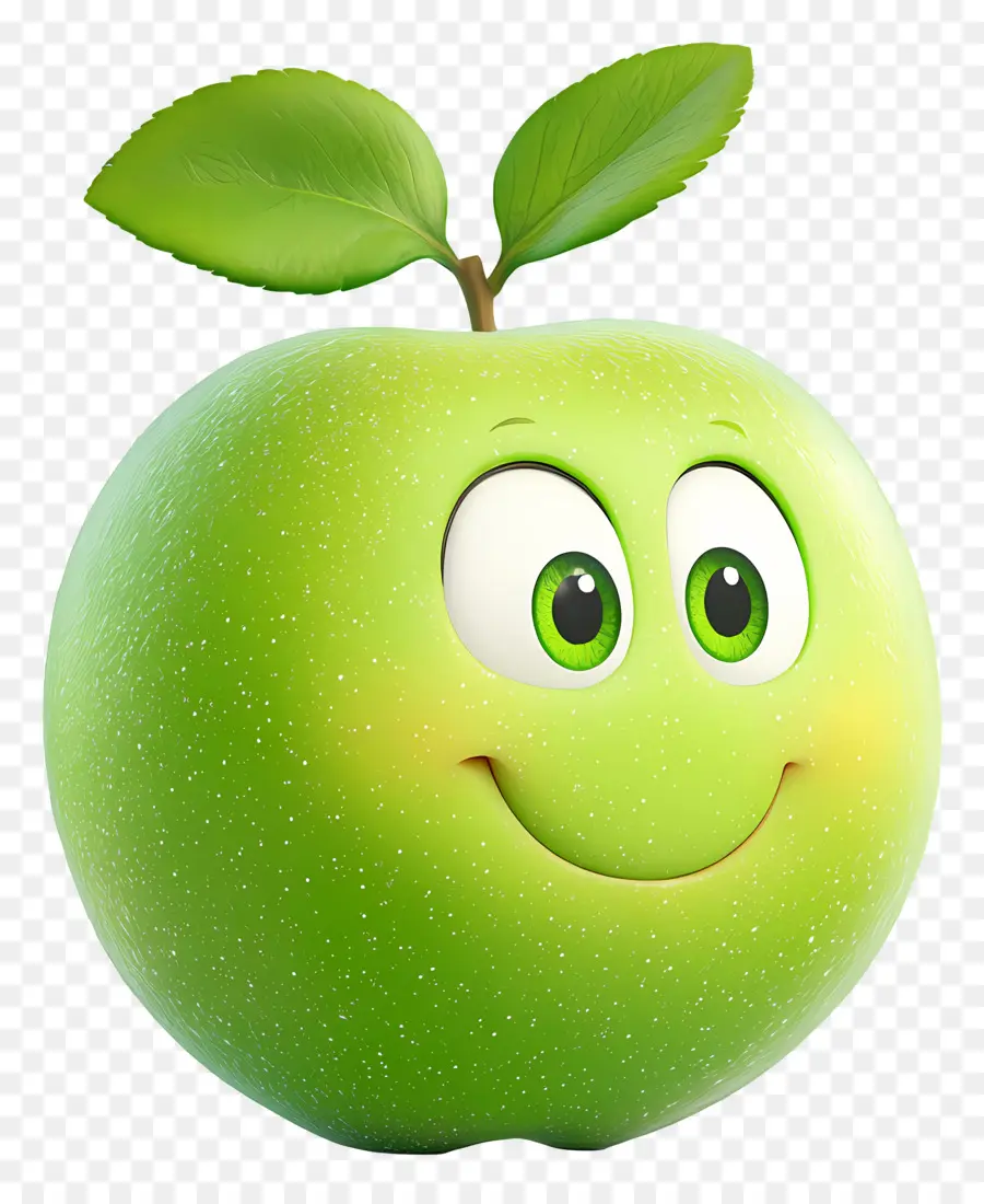 Maçã Verde，Sorrindo PNG