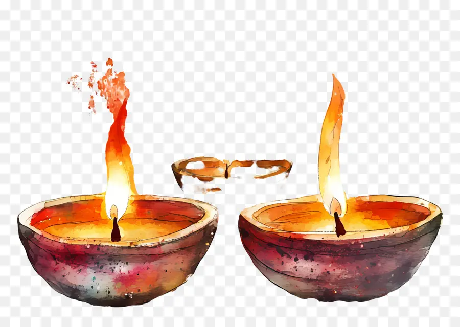 Lâmpadas A óleo De Diwali，Velas PNG