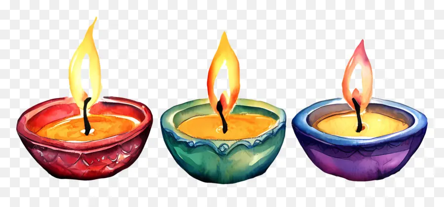 Lâmpadas A óleo De Diwali，Velas PNG