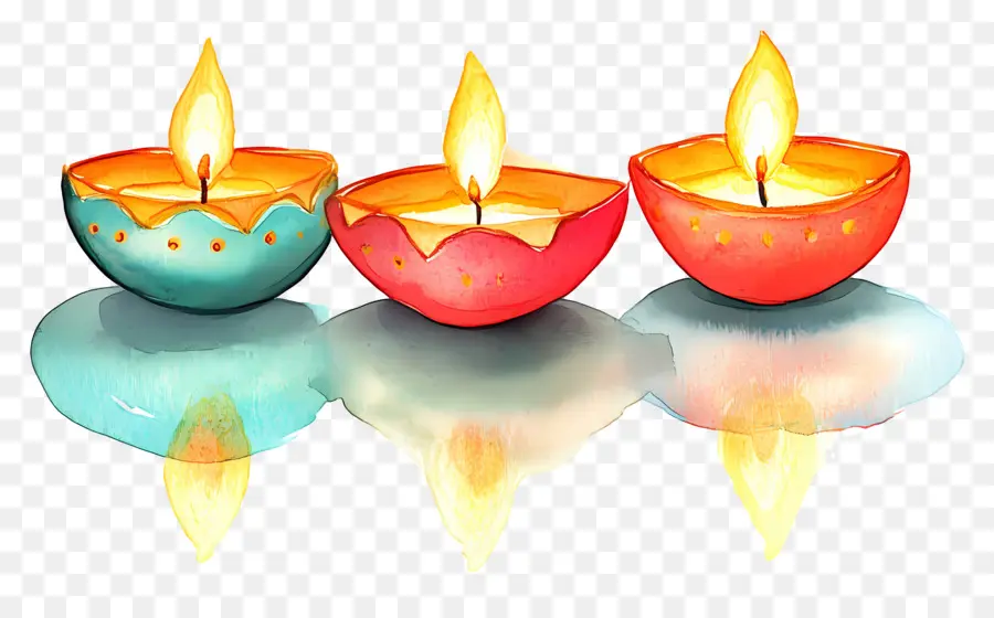 Lâmpadas A óleo De Diwali，Velas PNG