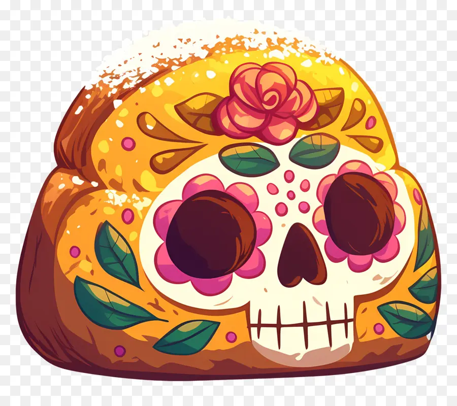 Pan De Muerto，Pão Decorado PNG