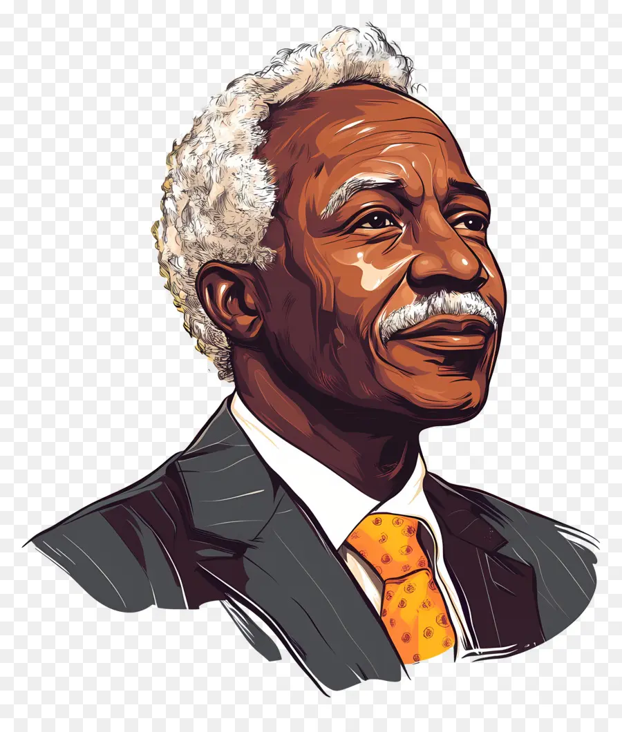 Júlio Nyerere，Retrato Ilustrado PNG