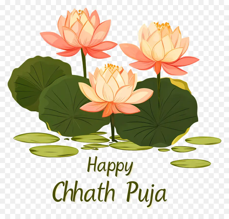 Feliz Chhath Puja，Flores De Lótus PNG