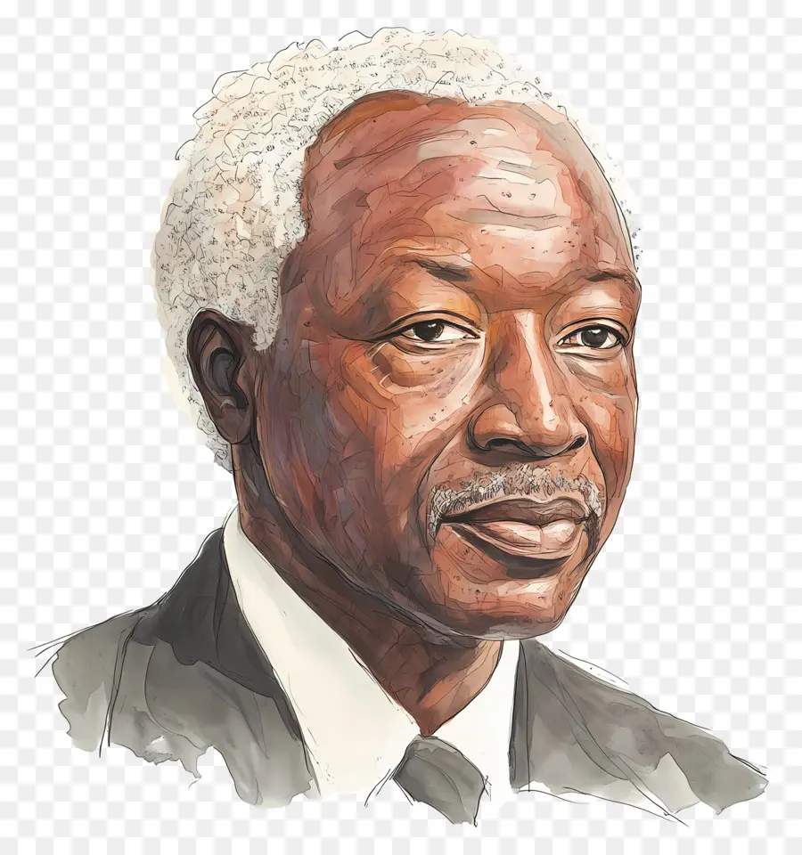 Júlio Nyerere，Aquarela De Homem Idoso PNG