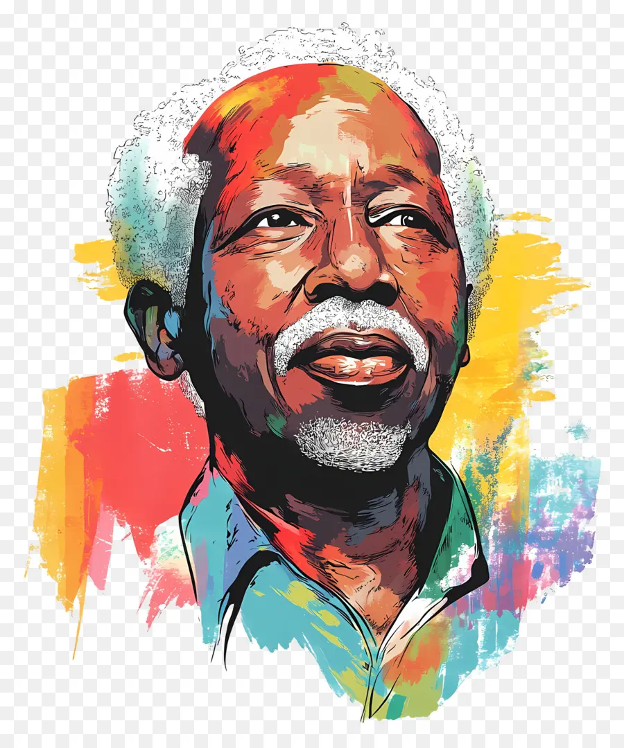 Júlio Nyerere，Retrato Colorido PNG