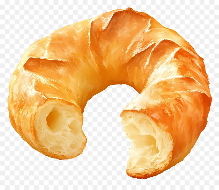 Puff Coma Metade，Croissant PNG