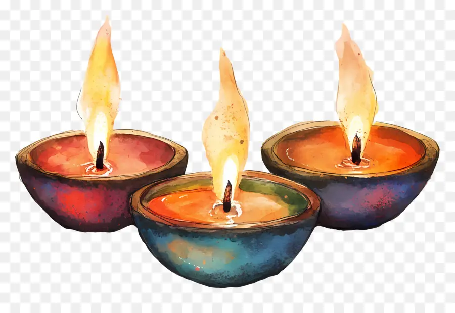 Lâmpadas A óleo De Diwali，Velas PNG