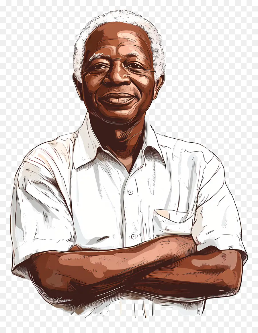 Júlio Nyerere，Homem Idoso Sorrindo PNG