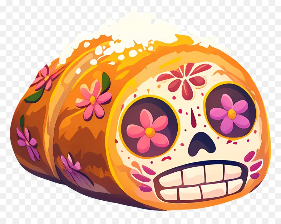 Pan De Muerto，Pão Decorado PNG