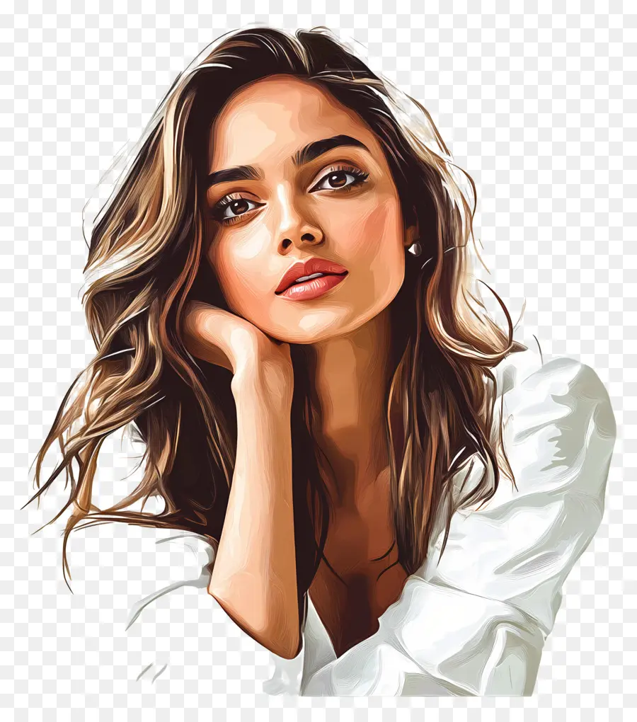 Deepika Padukone，Mulher Ilustrada PNG