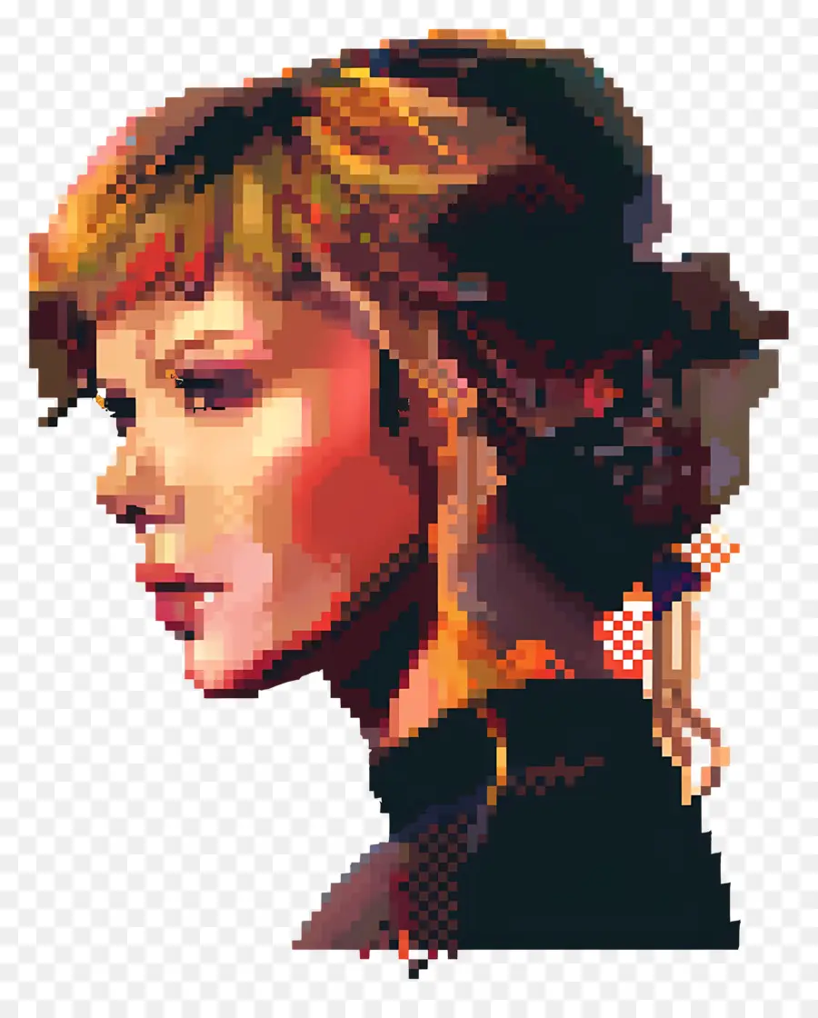 Pixeltaylor Swift，Retrato Pixelizado PNG