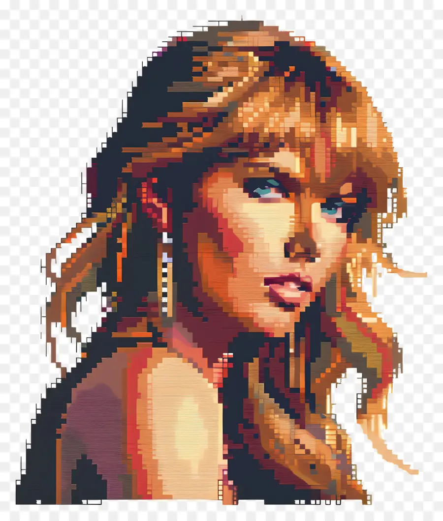 Pixeltaylor Swift，Retrato De Pixel Art PNG