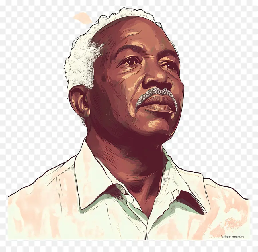 Júlio Nyerere，Ilustra O De Homem Idoso PNG