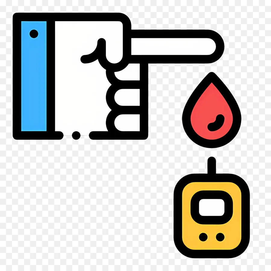 Açúcar No Sangue，Gota De Sangue E Glicômetro PNG