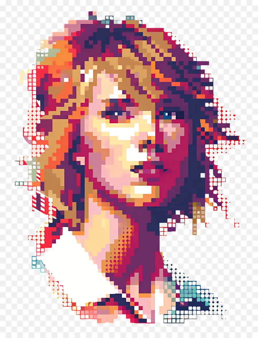 Pixeltaylor Swift，Retrato De Pixel Art PNG