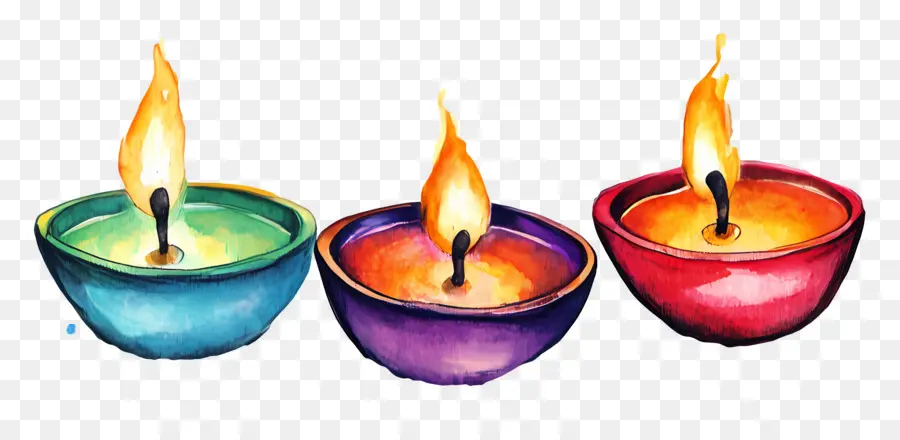 Lâmpadas A óleo De Diwali，Velas PNG