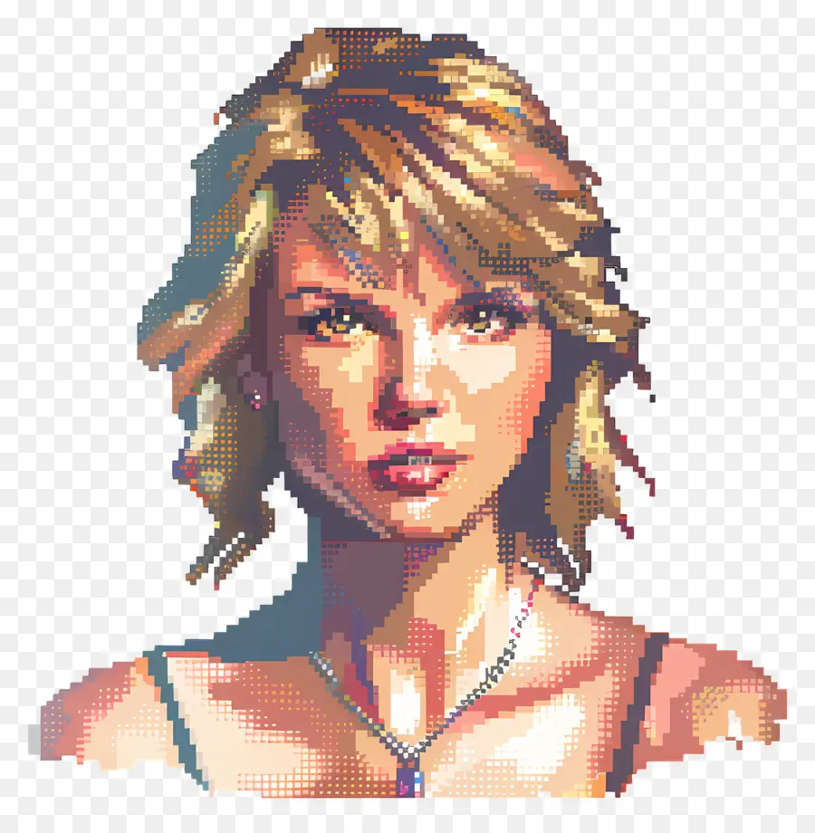 Pixeltaylor Swift，Retrato De Pixel Art PNG