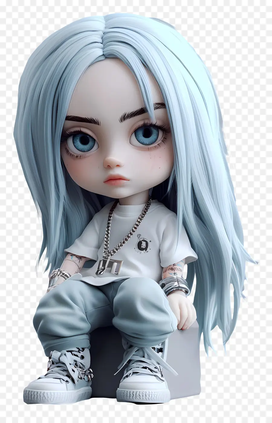 Billie Eilish，Boneca Chibi PNG