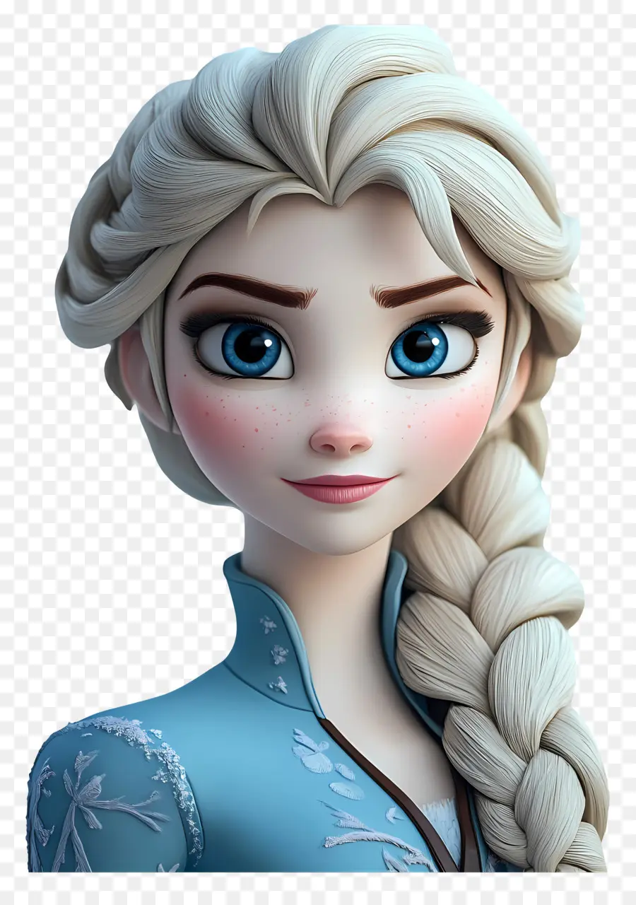 Princesa Elsa，Personagem De Trança Loira PNG