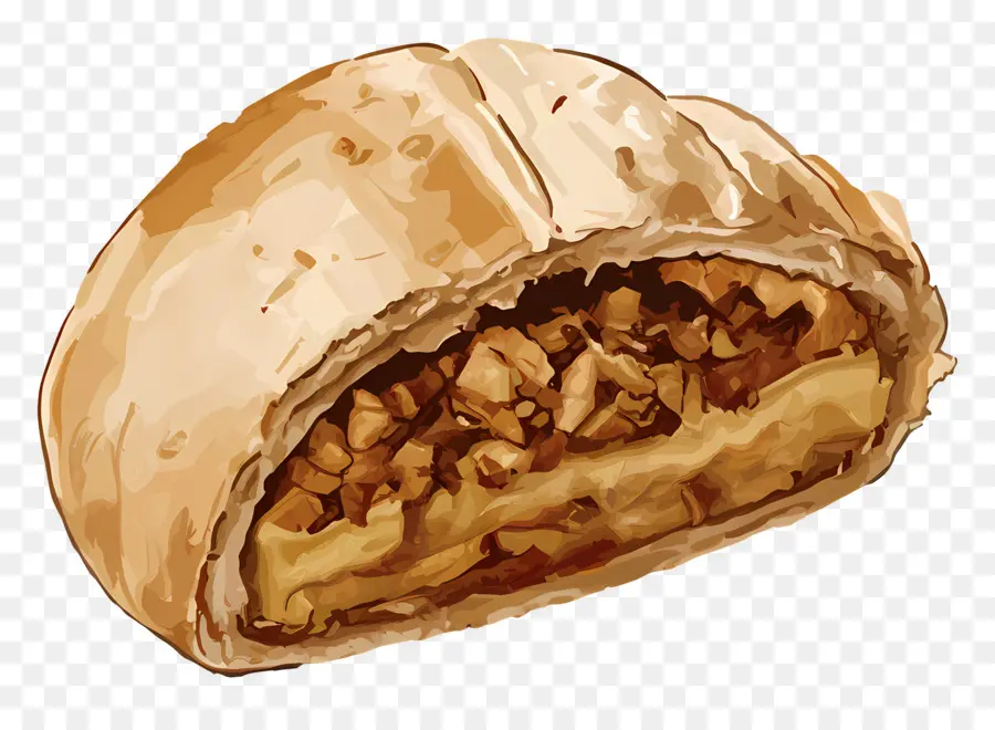 Puff Coma Metade，Pão Recheado PNG