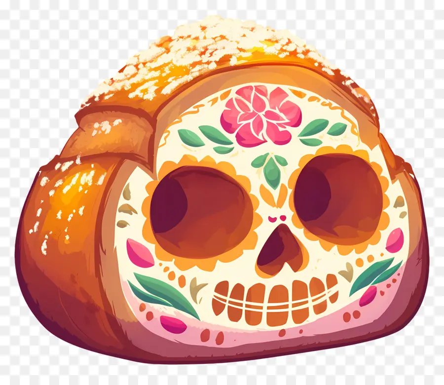 Pan De Muerto，Pão Decorado PNG