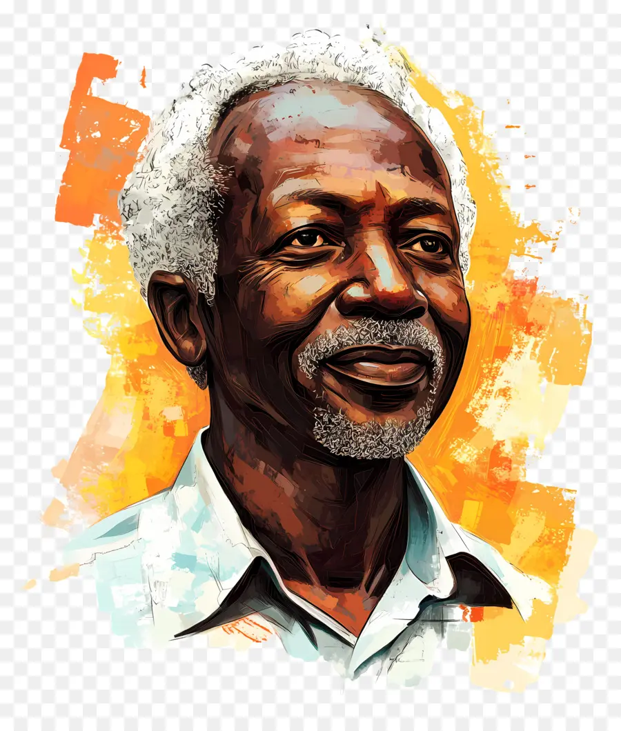 Júlio Nyerere，Homem Idoso Sorrindo PNG