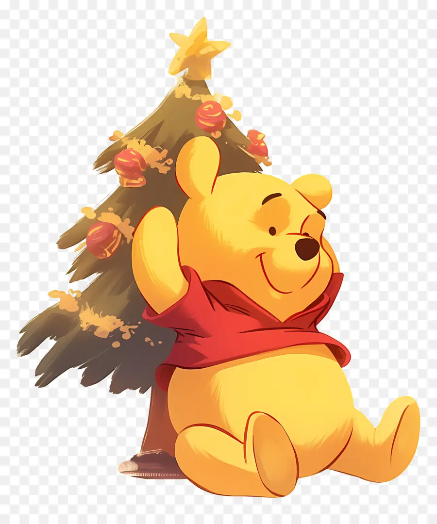 Ursinho Pooh，Urso Com árvore De Natal PNG