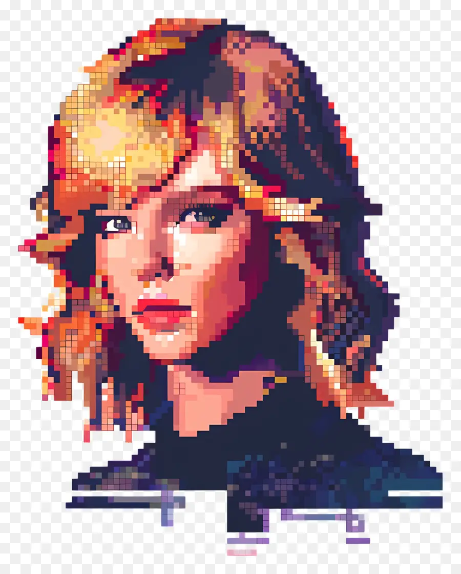 Pixeltaylor Swift，Retrato De Pixel Art PNG