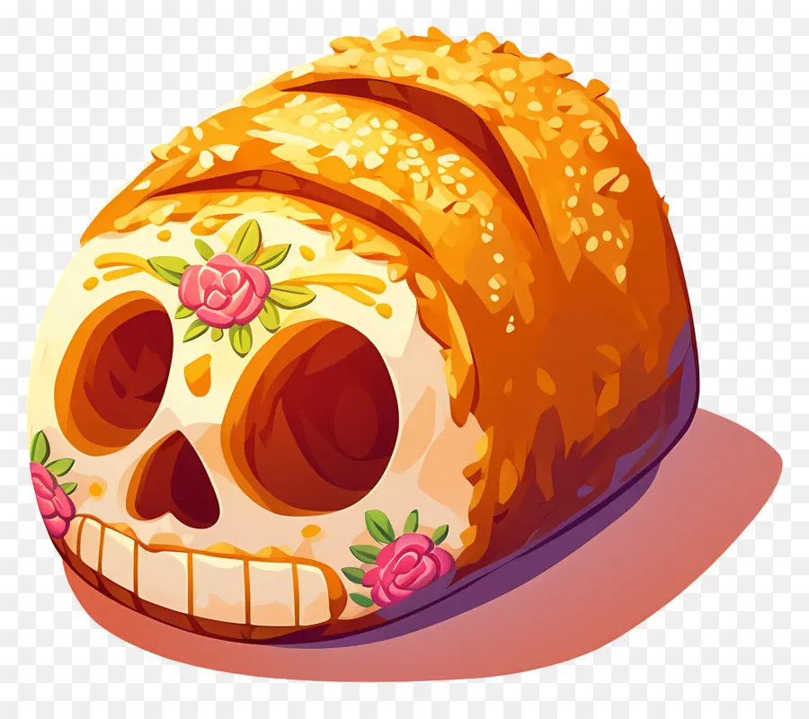 Pan De Muerto，Pão Decorado PNG