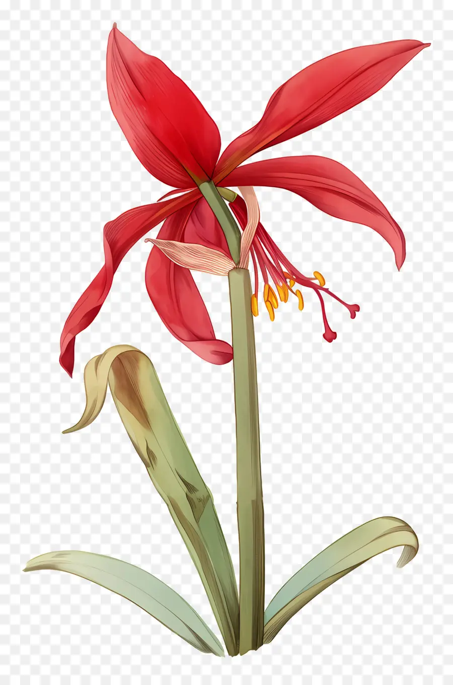 Flor De Amarílis，Flor Vermelha PNG