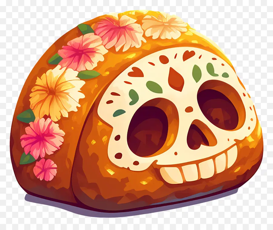 Pan De Muerto，Pão Decorado PNG