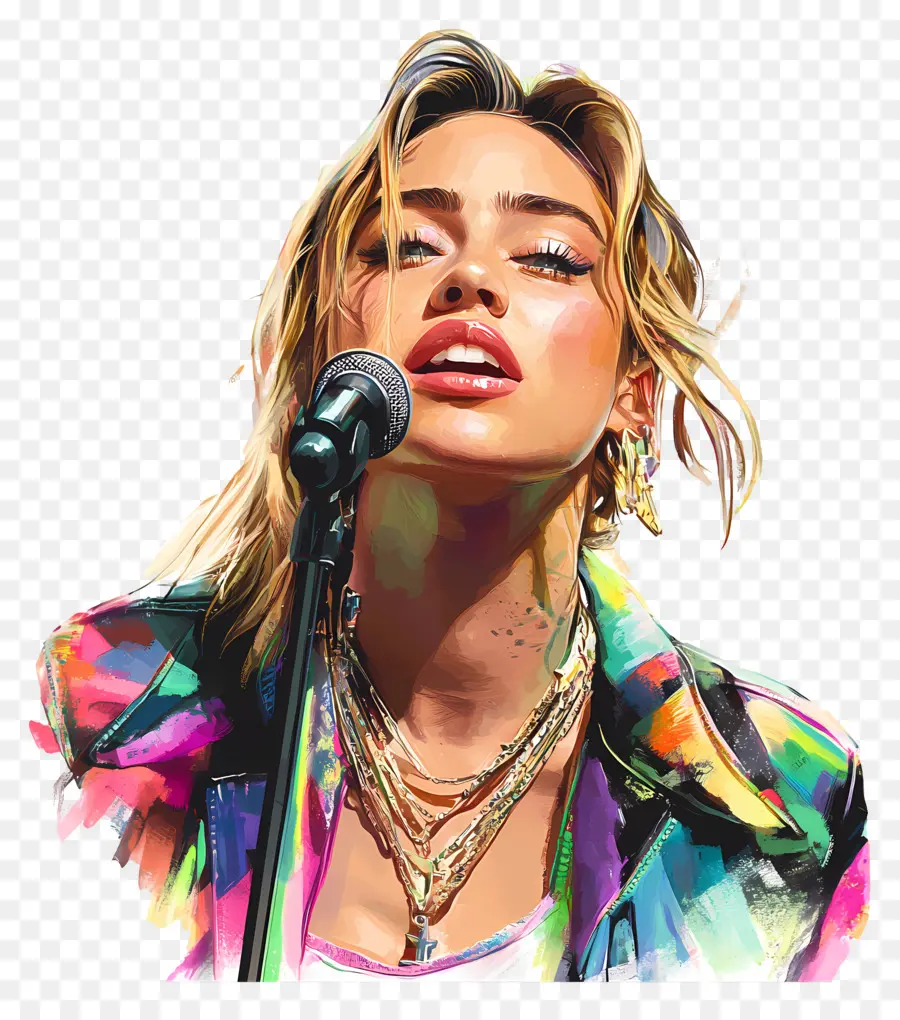 Miley Cyrus，Cantor Colorido PNG