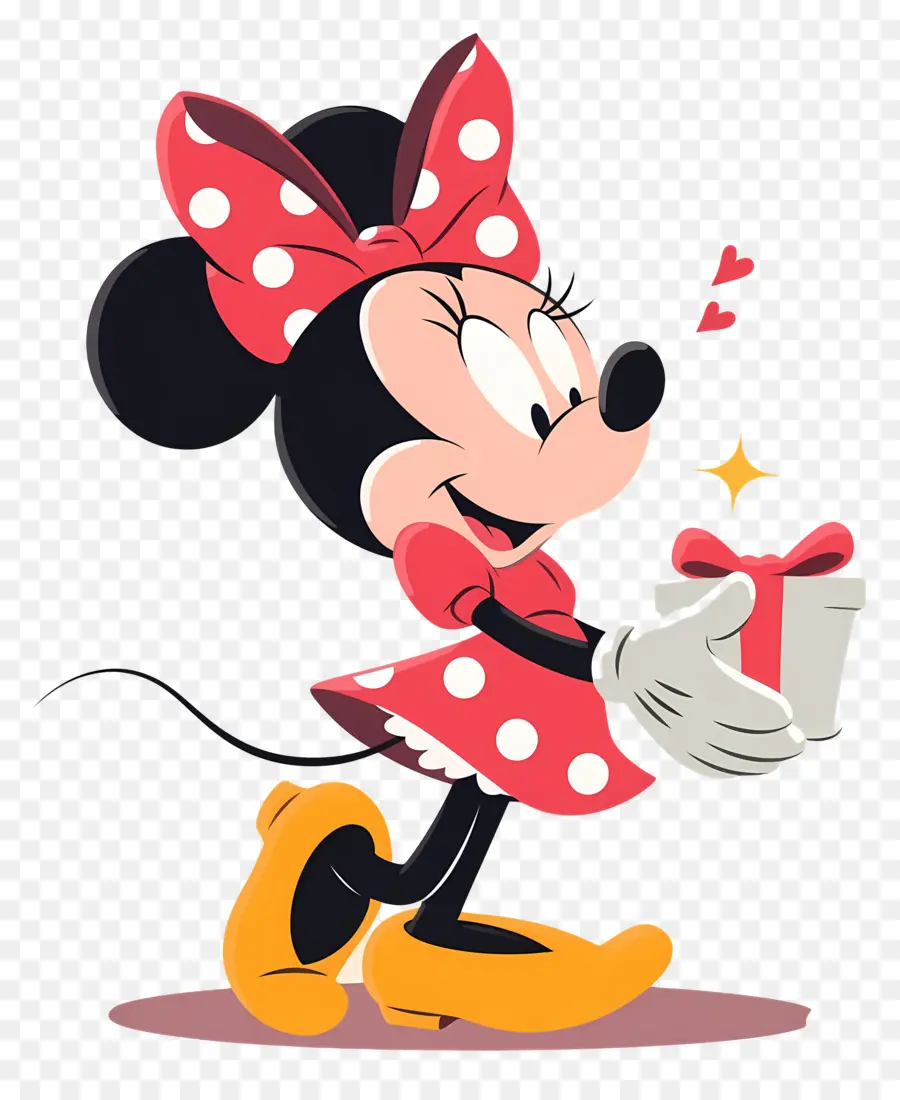 Minnie Rata，Minnie Mouse Com Presente PNG