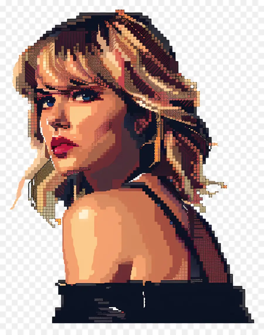 Pixeltaylor Swift，Retrato De Pixel Art PNG