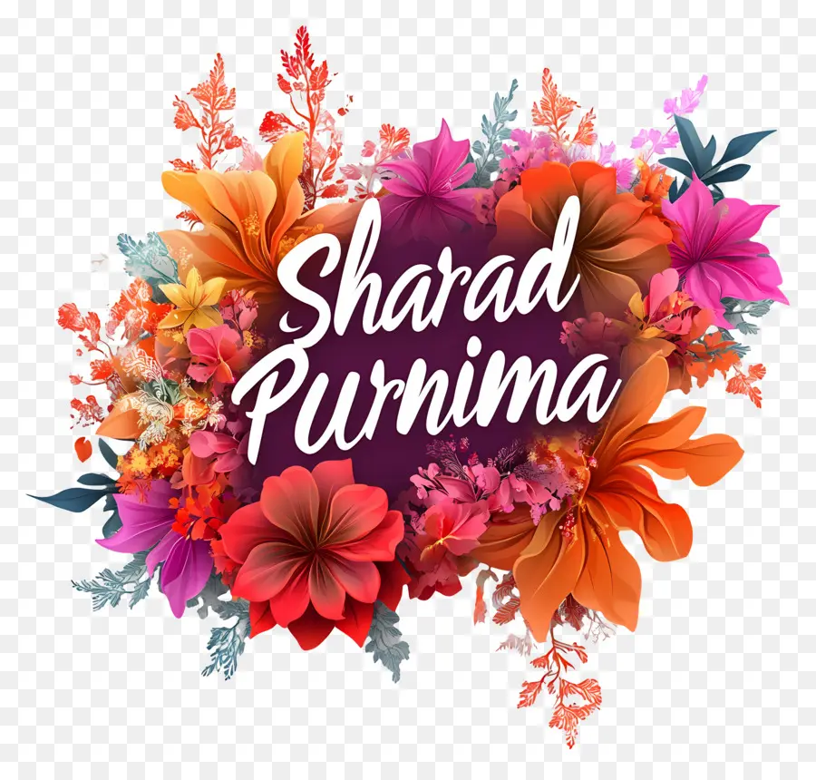 Sharad Purnima，Floral Sharad Purnima PNG