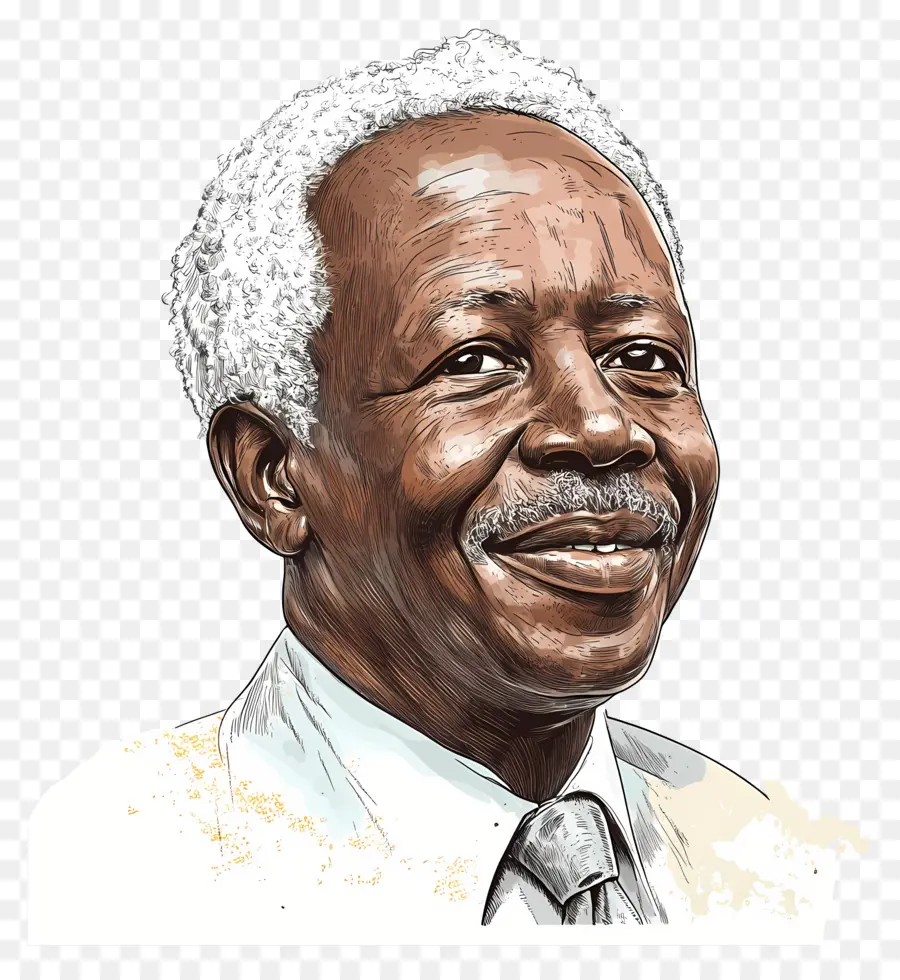 Júlio Nyerere，Aquarela De Homem Idoso PNG