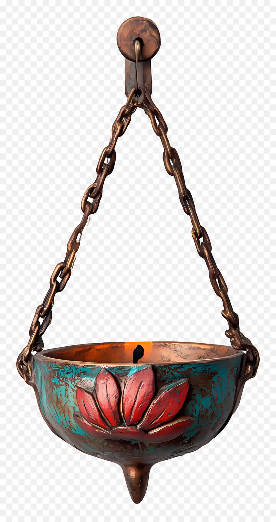 Pendurado Diya，Tigela De Metal Suspensa PNG