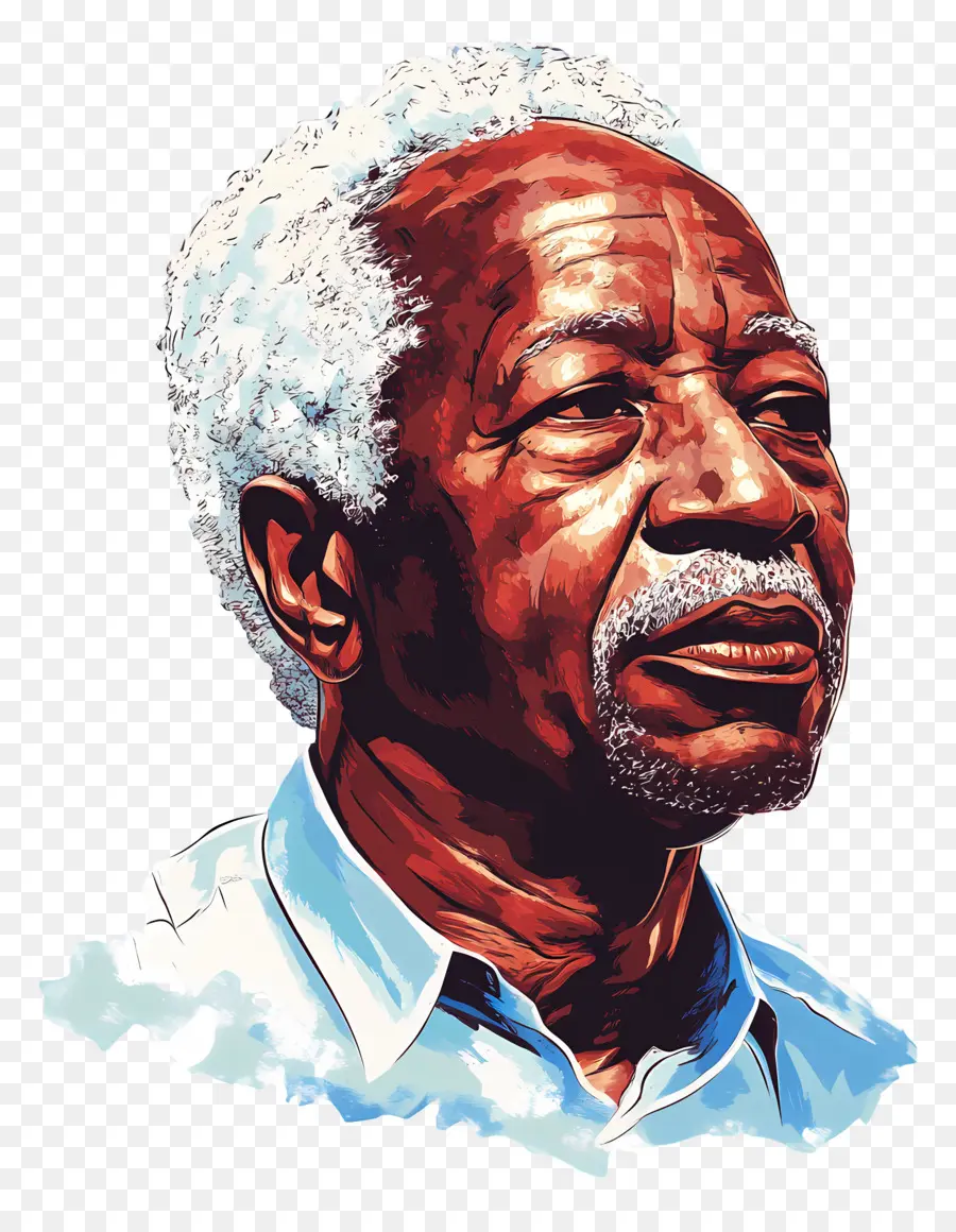 Júlio Nyerere，Ilustra O Colorida De Homem Idoso PNG