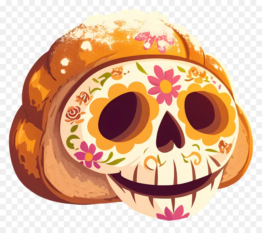 Pan De Muerto，Pão Decorado PNG