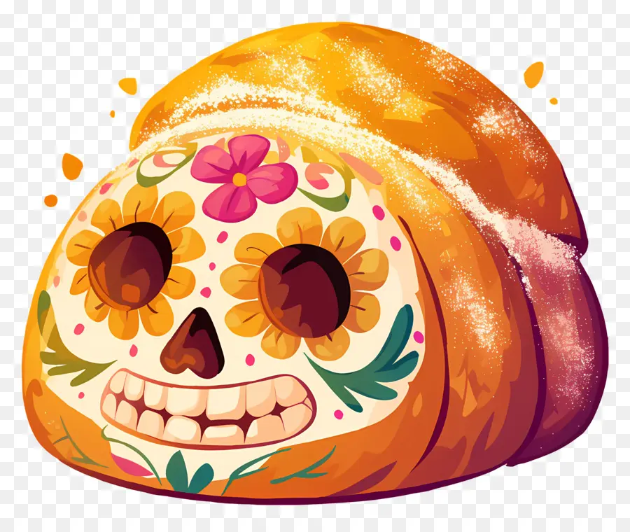 Pan De Muerto，Pão Decorado PNG